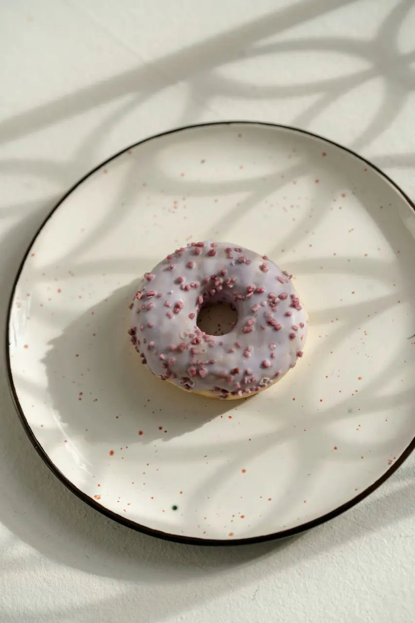 Donut on a white plate